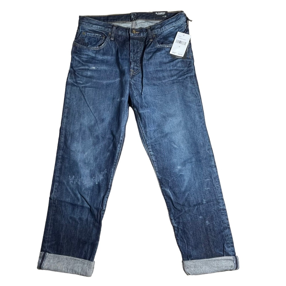 PRPS WOMEN'S EL CAMINO BOYFRIEND TAPER DISTRESSED BUTTON UP JEANS SIZE 29X26